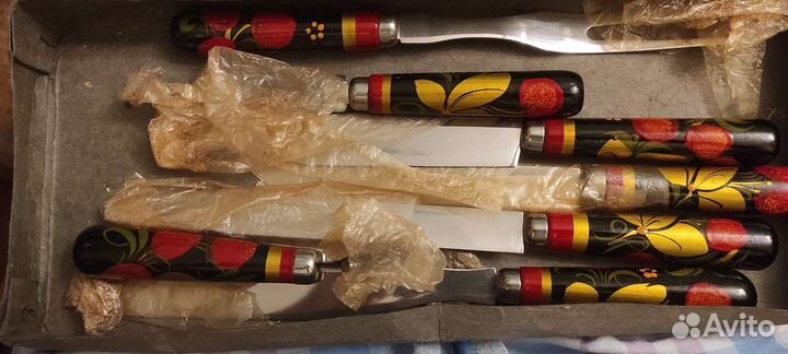 Набор кухонный ножи СССР хохлома