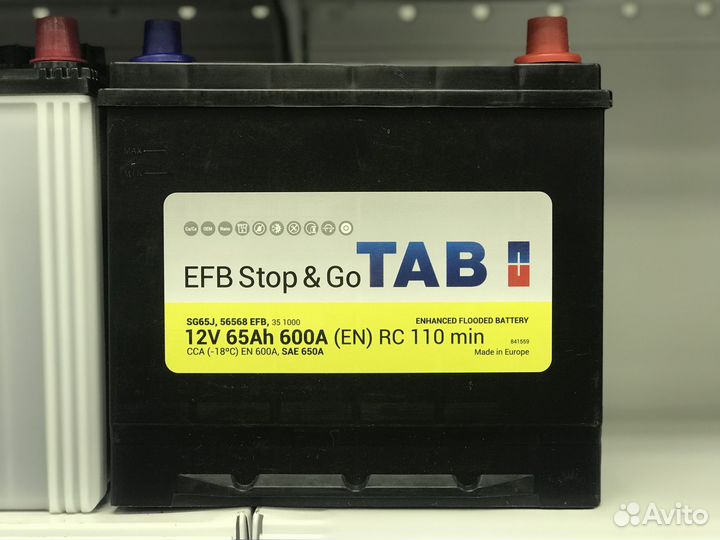 Акб 65ач TAB EFB Asia (Start Stop) быстрый заряд