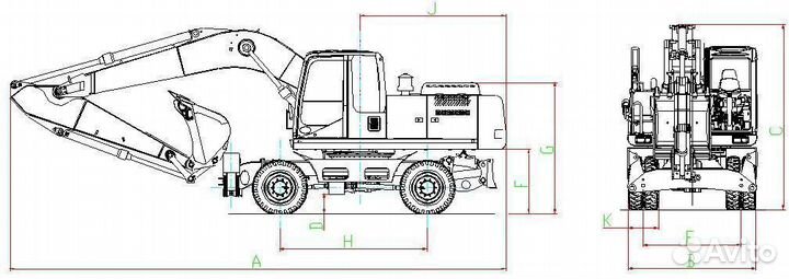 Колёсный экскаватор XCMG XE150WD, 2023