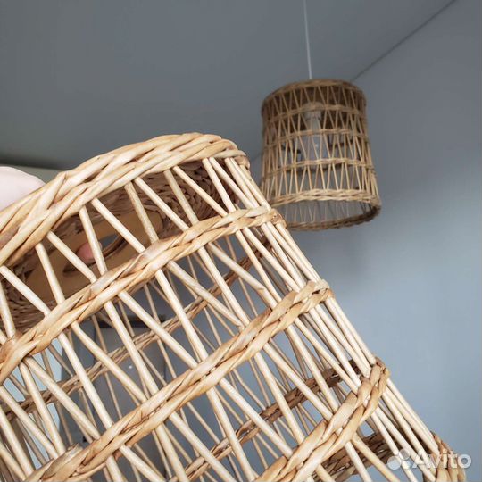 Плетеный абажур светильник подвесной