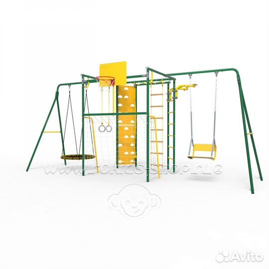 Уличный детский комплекс Атлет-Т с двумя качелями
