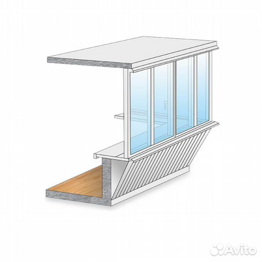 Остекление балконов и лоджий с выносом