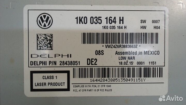 Магнитола Volkswagen Jetta 6, 2015