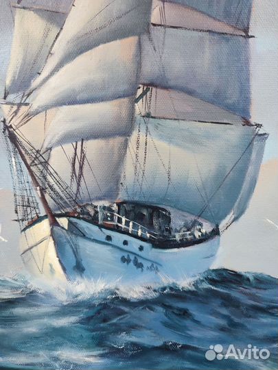 Картина маслом на холсте парус