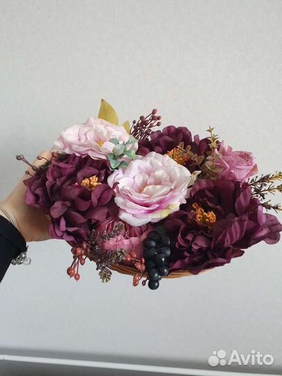 Декоративные цветы. Корзинка