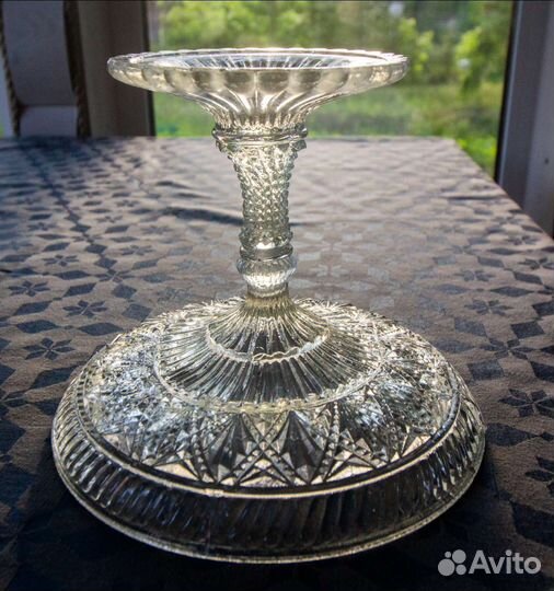 Антикварная ваза на ножке стекло Царская Россия