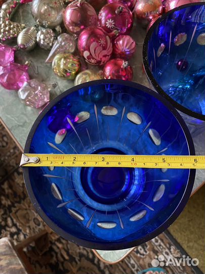 Ваза цветное стекло Чехия