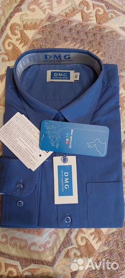 Рубашка. темно-синий. Новая. Размер 35. 152 рост