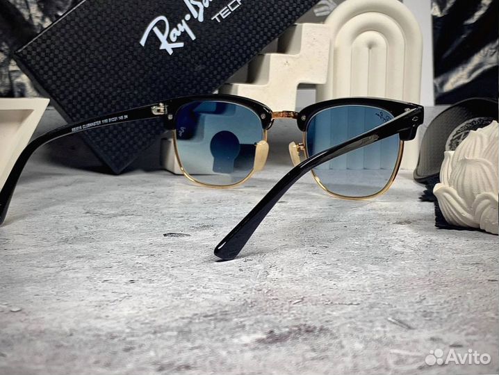 Очки Ray Ban Clubmaster золотые