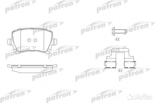 Колодки тормозные задние (105,5*56) Audi A6 III 05, Q3 11, VW Passat VI, VII 05, Passat CC I, II 08