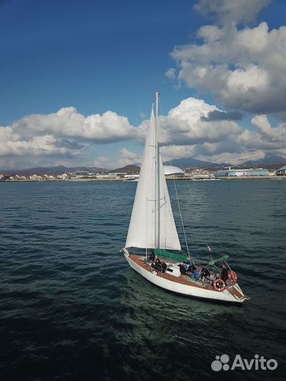 Яхта в море, встреча с дельфинами и рыбалка 3часа