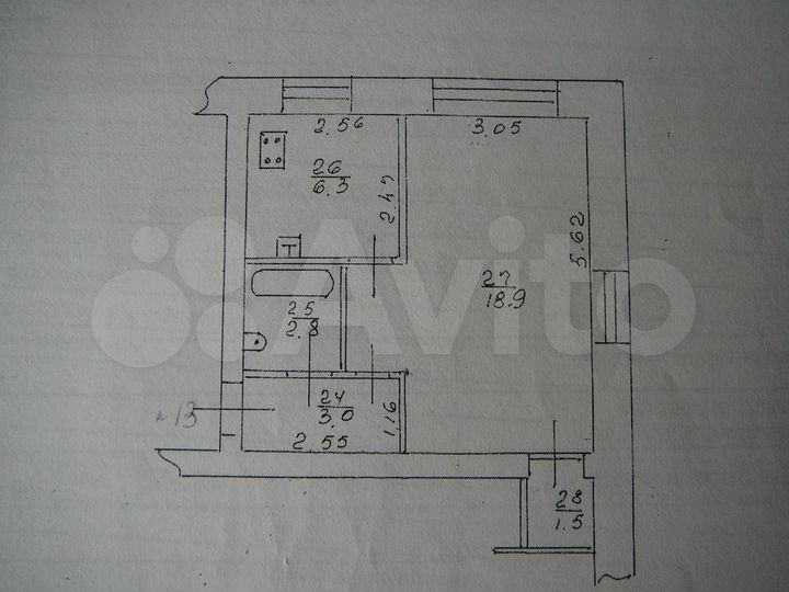 1-к. квартира, 33 м², 1/3 эт.