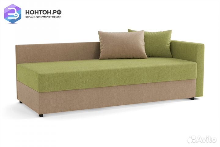 Диван Мальта зеленый / темно-бежевый