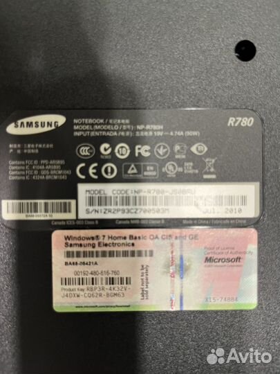 Ноутбук samsung R780