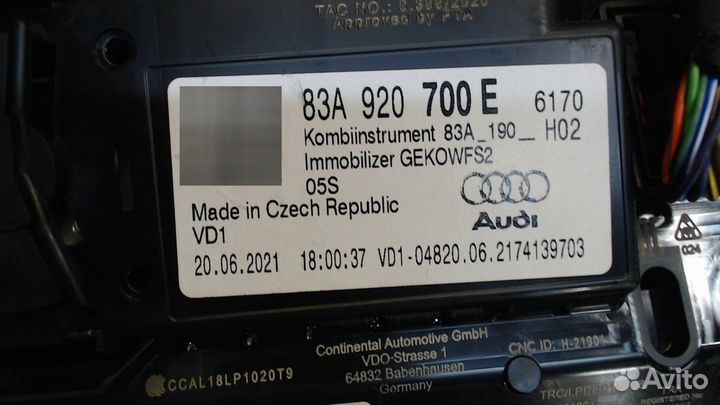 Щиток приборов Audi Q3 2018, 2021