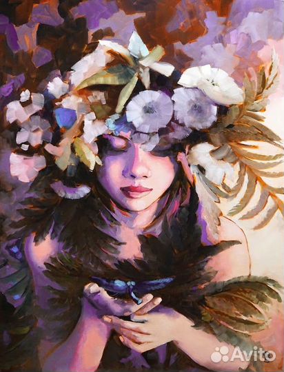 Картина маслом на холсте Стрекоза