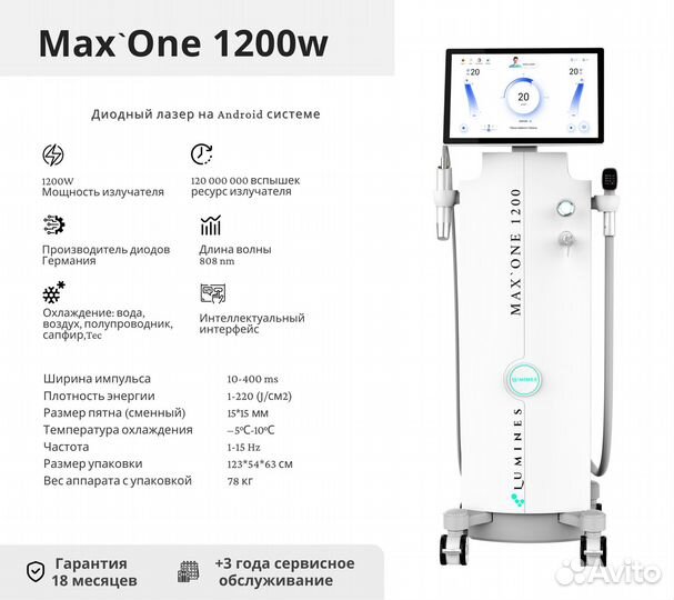 Диодный лазер Люминес’ Max One 1200в