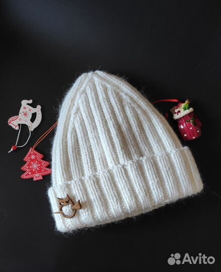 Двойная шапка из мериноса Extra fine и кашемира