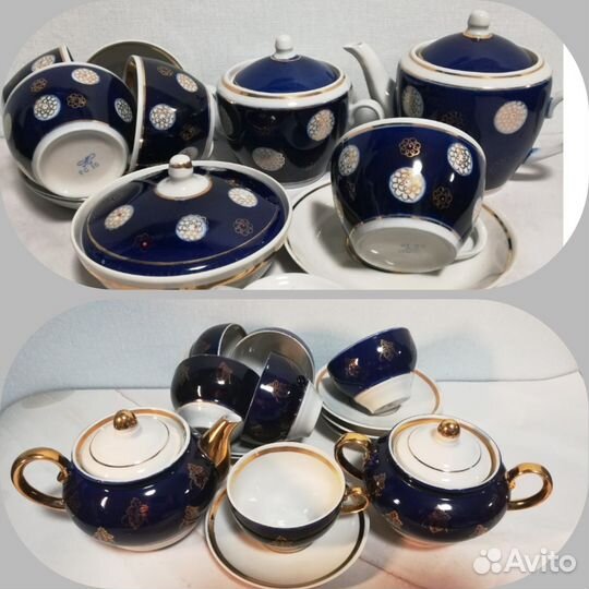 Сервизы чайные, Кобальтовая посуда