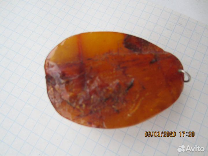 Вставка для кулона Натуральный Янтарь