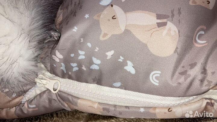 Конверт зимний на овчине от 0-6 месяцев(56-80см)