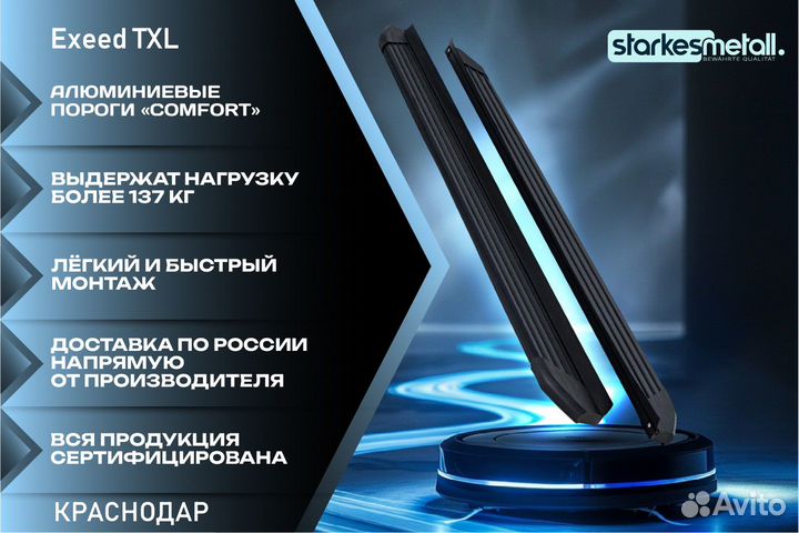 Пороги подножки Exeed TXL Comfort