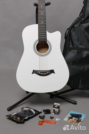 Комплект 8 в 1, белый - Гитара + Аксессуары
