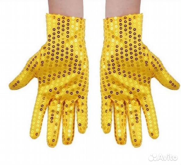 Перчатки карнавальные с паетками новые