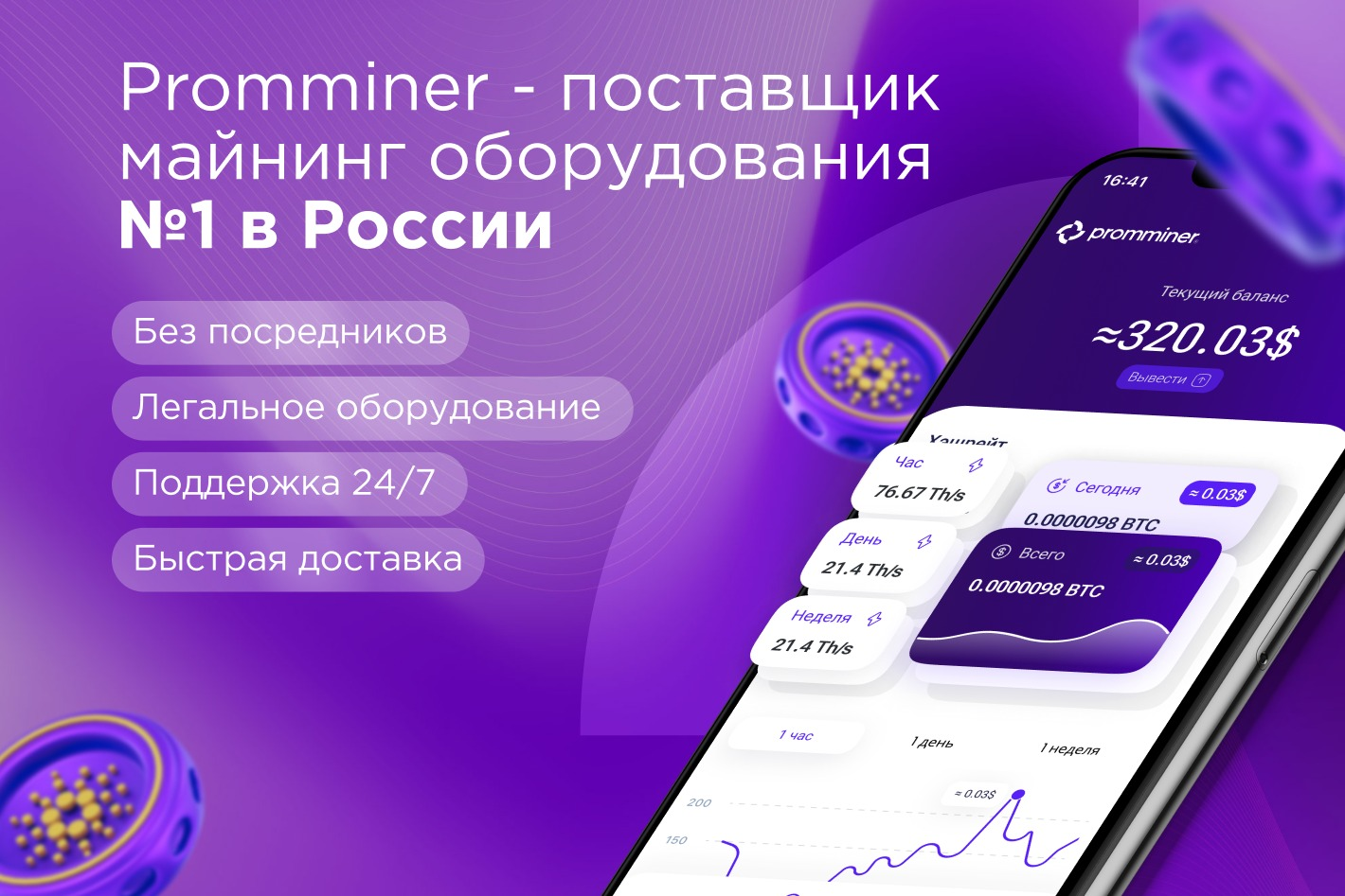 Promminer - майнинг под ключ. Профиль пользователя на Авито