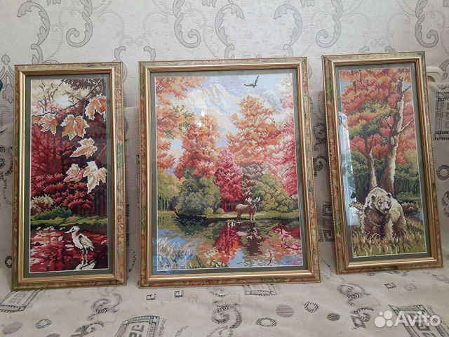 Картина триптих "Природа осенью"