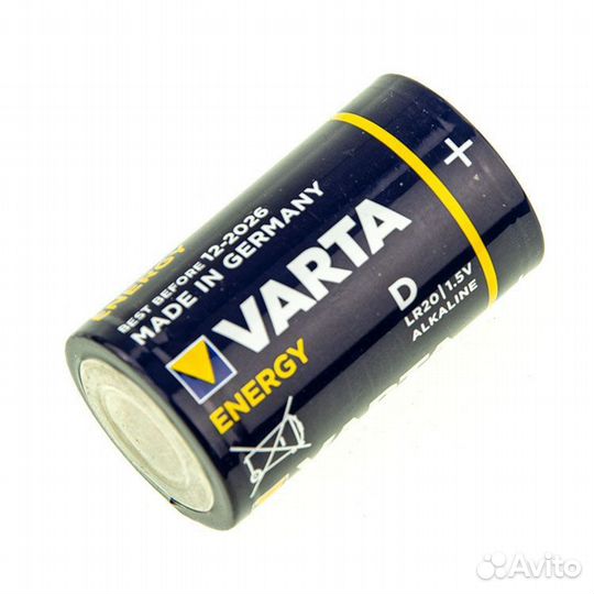 1шт. Батарейка Varta Energy Alkaline D (LR20 1.5V)