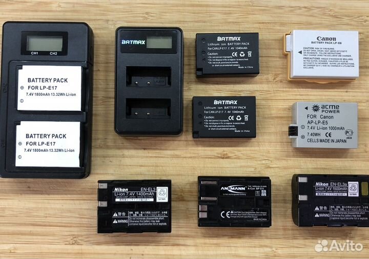 Аккумуляторы Canon Nikon