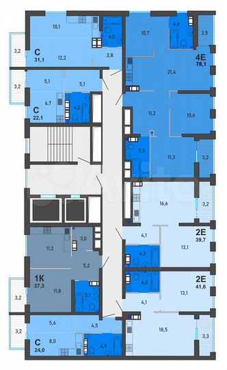 2-к. квартира, 49,3 м², 2/16 эт.