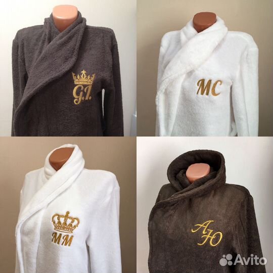 Махровый халат с именной вышивкой на заказ