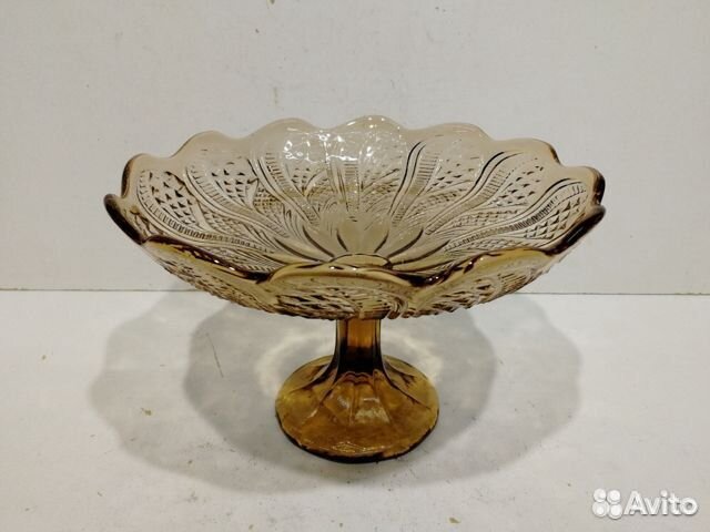 Раритетная фруктовница. Карамельное стекло