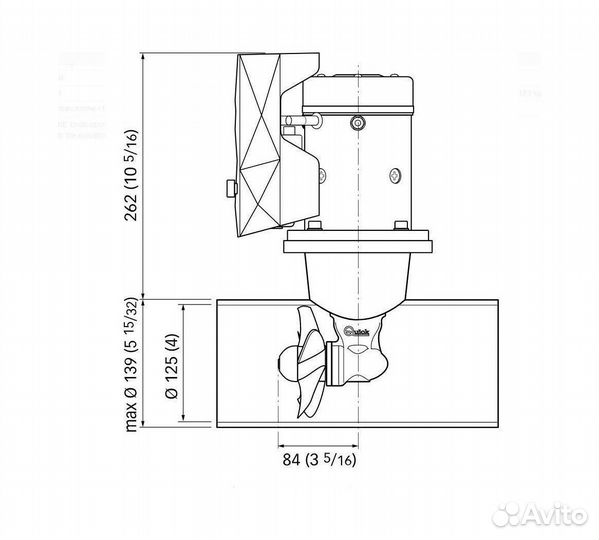 Подруливающее устройство Quick, D125mm, 40KGF, 12 В fgbt12540120T00
