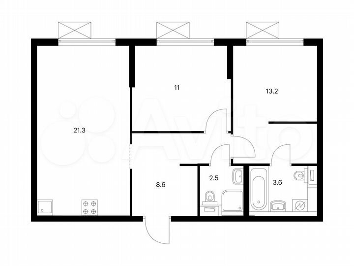 2-к. квартира, 60,2 м², 15/25 эт.