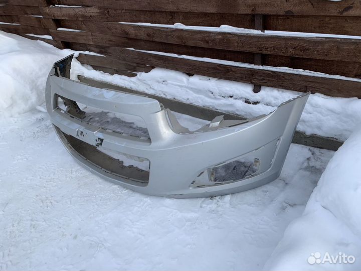 Бампер передний chevrolet aveo T300 (серебро)