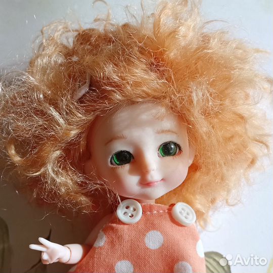 Маленькая кукла баболечка 13 см, ооак
