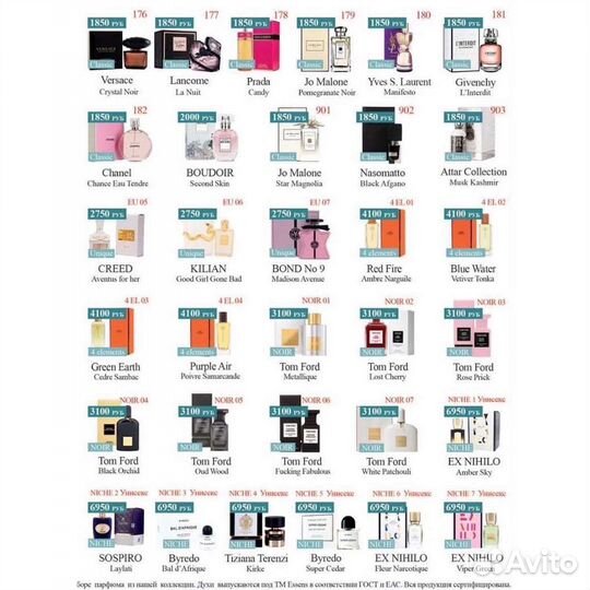 Духи essens (аромадегустация бесплатно)