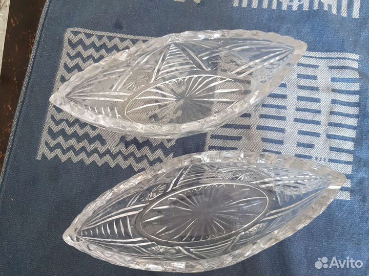 Салатница хрустальная СССР ладья