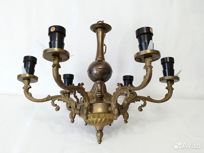 Винтажная бронзовая люстра