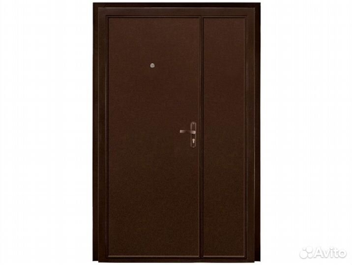 Двухстворчатая металлическая дверь