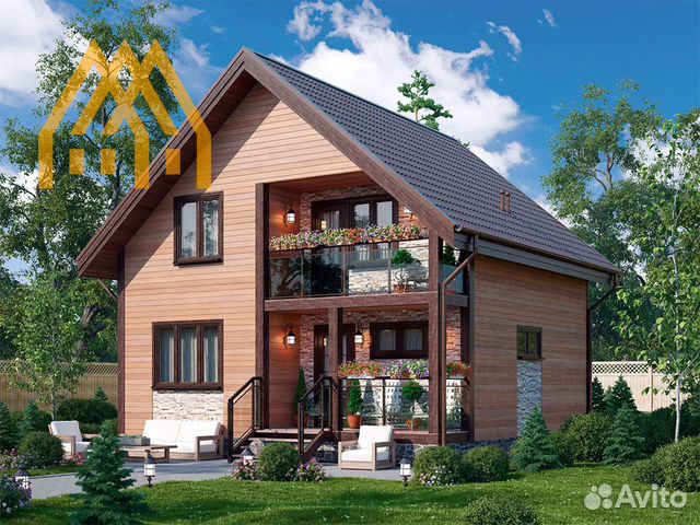 Проекты каркасных домов с балконом Дом каркасный 108 кв.м купить в Жуковском Товары для дома и дачи Авито