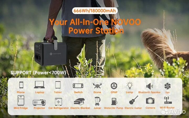 Портативная зарядная станция Novoo Portable 666Wh