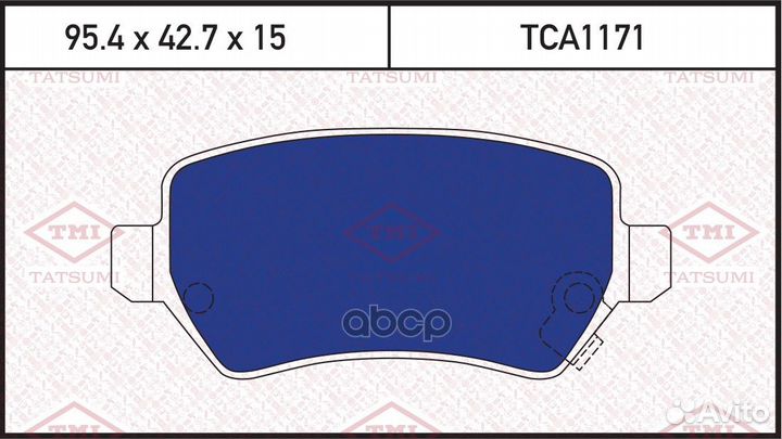 Колодки тормозные дисковые зад TCA1171 tatsumi