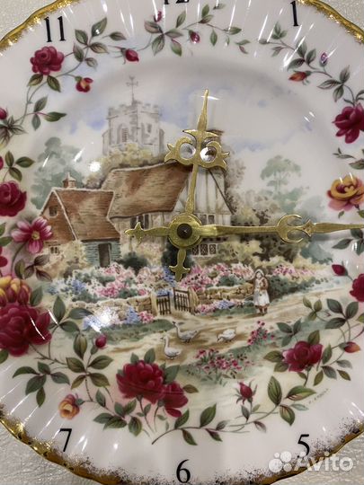 Royal Albert Old Country Roses тарелка часы