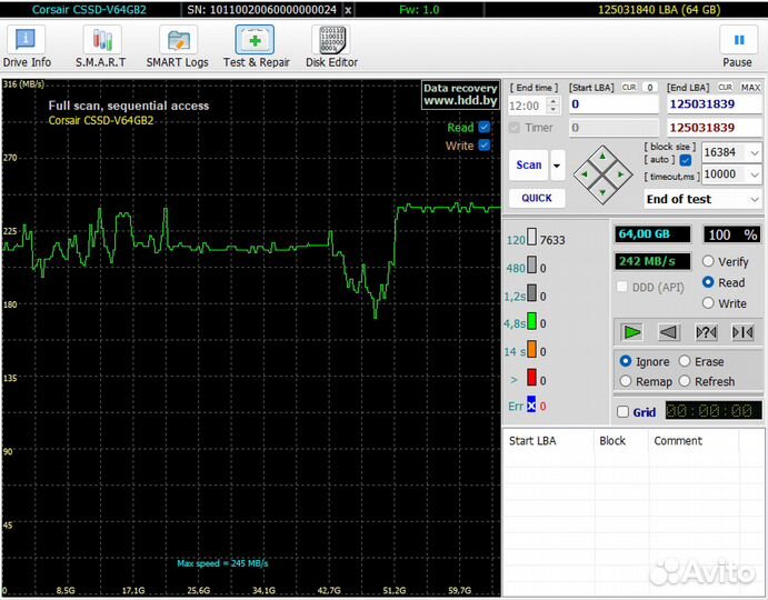 SSD 2.5 64GB Corsair Nova V64