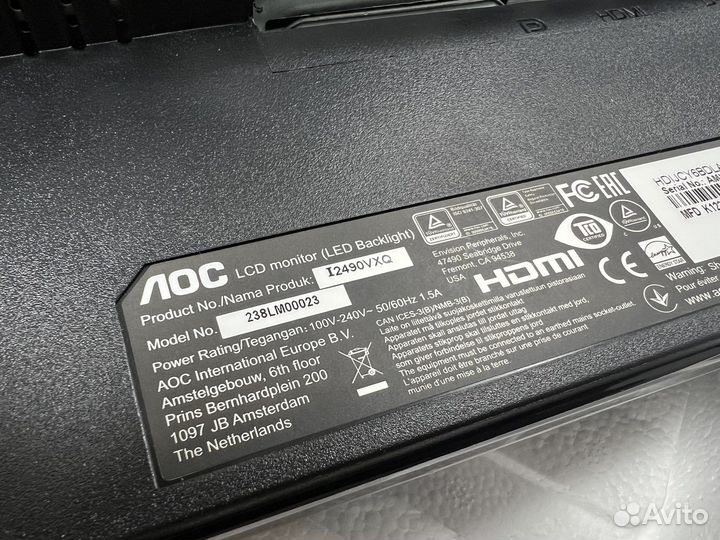 Монитор AOC 238LM00023 разбитый на запчасти