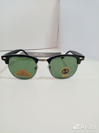 Очки Ray-Ban clubmaster зелёные стекло